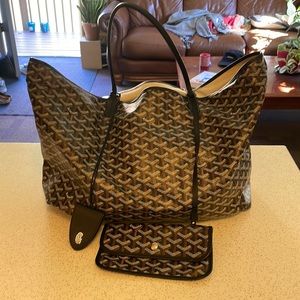 goyard st. louis tote bag coated canvas PM black